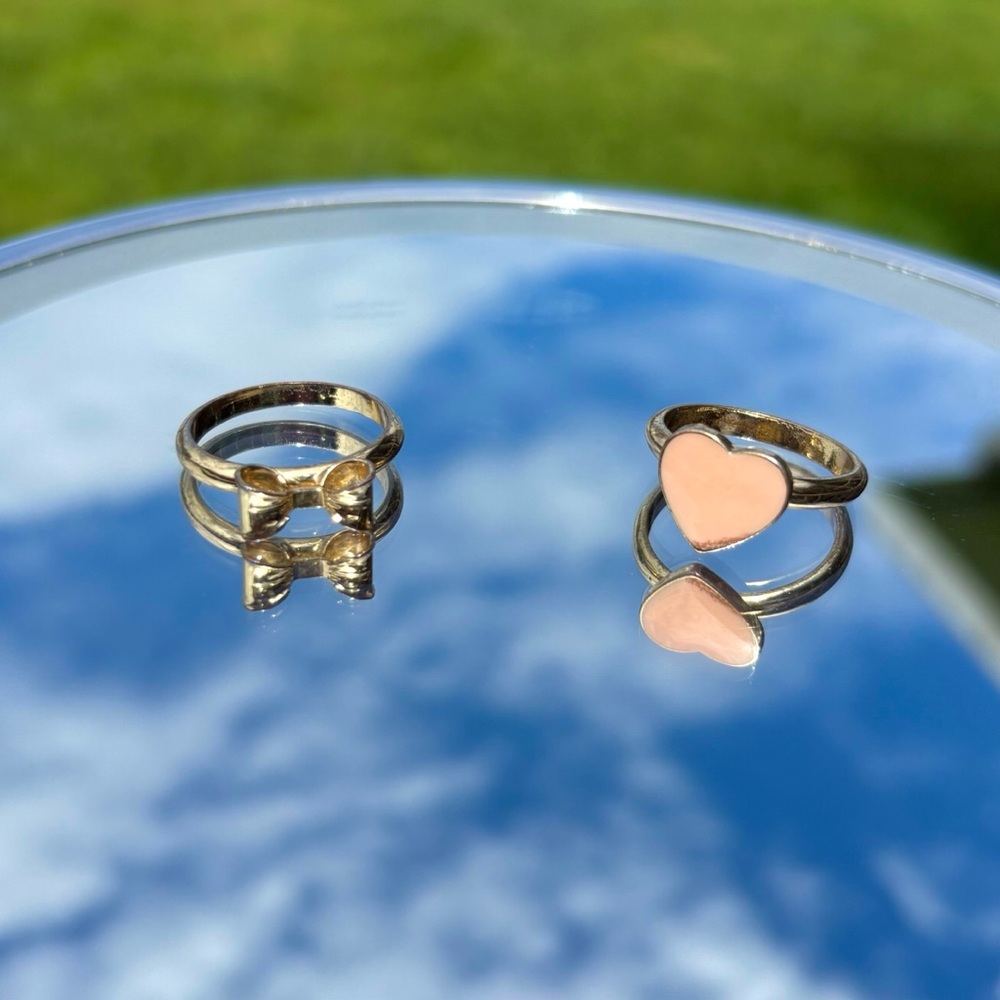Heart + Bow Rings Set
